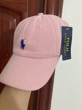 Polo Ralph Lauren Pink Baseball Cap with Blue Pony
